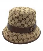 GUCCIグッチ）の古着「フェドラハット GGキャンパス」｜ブラウン×ベージュ