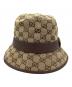 GUCCI (グッチ) フェドラハット GGキャンパス ブラウン×ベージュ サイズ:SIZE M(58cm)：34000円