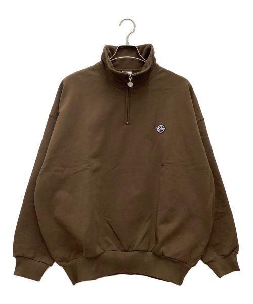 KEBOZ（ケボズ）KEBOZ (ケボズ) BB SMALL WAPPEN SWEAT HALF ZIP HOODIE ブラウン サイズ:SIZE Mの古着・服飾アイテム