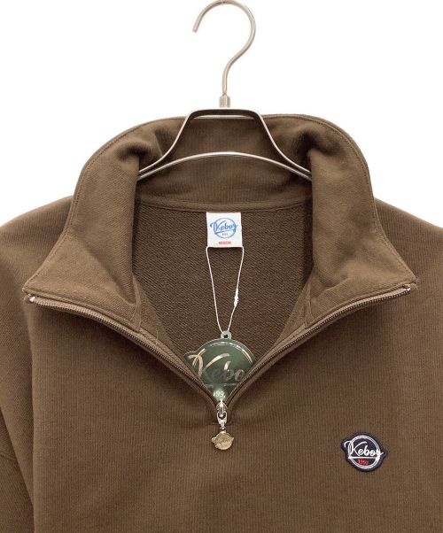 KEBOZ（ケボズ）KEBOZ (ケボズ) BB SMALL WAPPEN SWEAT HALF ZIP HOODIE ブラウン サイズ:SIZE Mの古着・服飾アイテム