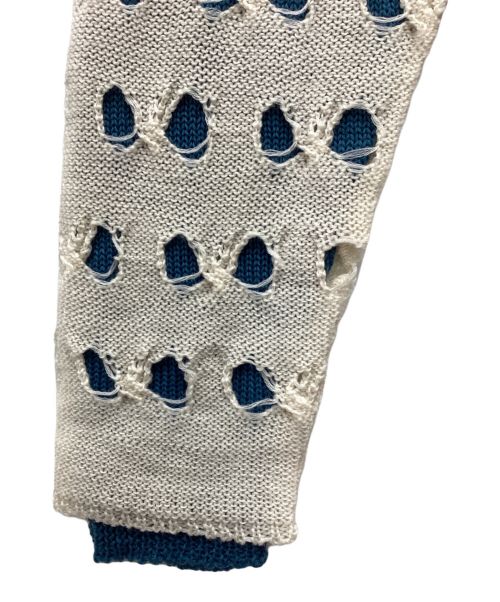 meagratia（メアグラーティア）meagratia (メアグラーティア) プルオーバーニット スカイブルー×ホワイト サイズ:SIZE 2 未使用品の古着・服飾アイテム