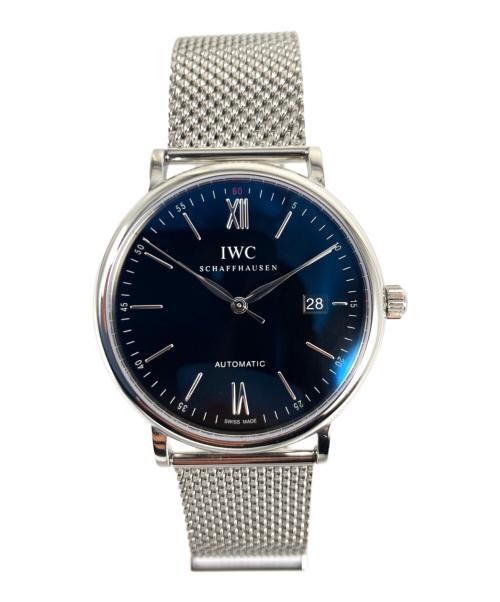 IWC（アイダブリューシー）IWC (アイダブリューシー) IWC Portofino ポートフィノリストウォッチ Ref:IW356508 ネイビー文字盤 ネイビー サイズ:40㎜/17㎝の古着・服飾アイテム