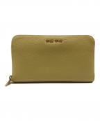 MIU MIUミュウミュウ）の古着「ラウンドジップロングウォレット MADRAS」｜レモンイエロー