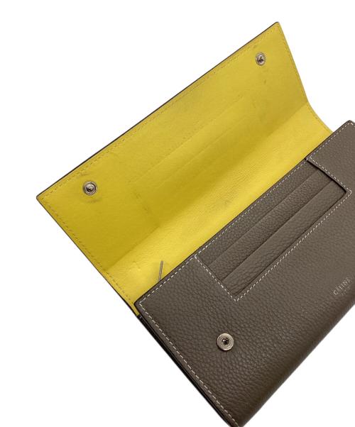 CELINE（セリーヌ）CELINE (セリーヌ) 長財布 ラージフラップマルチファンクション グレージュの古着・服飾アイテム