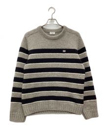 CELINE（セリーヌ）の古着「トリオンフ刺繍入りラウンドネックセーター」｜グレー×ブラック