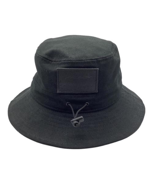 YOHJI YAMAMOTO（ヨウジヤマモト）YOHJI YAMAMOTO (ヨウジヤマモト) New Era (ニューエラ) DUCK COTTON ADVENTURE DOG EAR YY LEATHER PATCH ブラックの古着・服飾アイテム