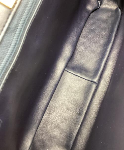 BALLY（バリー）BALLY (バリー) Wフラップチェーンショルダーバッグ ゴールド×ネイビーの古着・服飾アイテム