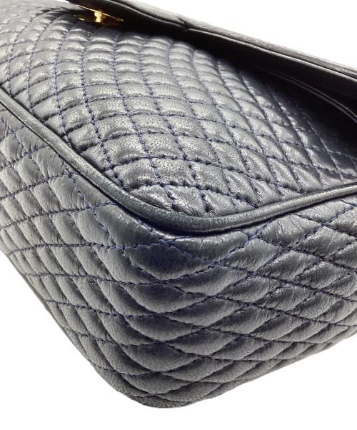 BALLY（バリー）BALLY (バリー) Wフラップチェーンショルダーバッグ ゴールド×ネイビーの古着・服飾アイテム