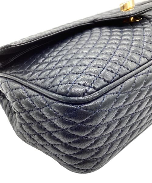 BALLY（バリー）BALLY (バリー) Wフラップチェーンショルダーバッグ ゴールド×ネイビーの古着・服飾アイテム