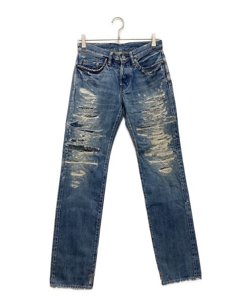 Hysteric Glamour（ヒステリックグラマー）Hysteric Glamour (ヒステリックグラマー) UR加工デニムパンツ スカイブルー サイズ:SIZE 71cm (W28)の古着・服飾アイテム