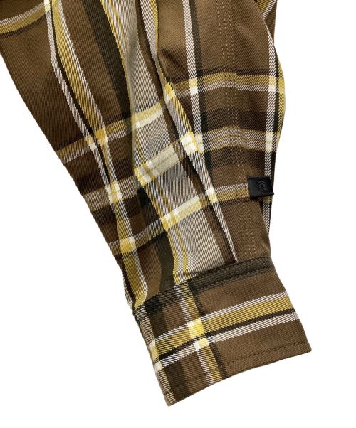 DAIWA PIER39（ダイワ ピア39）DAIWA PIER39 (ダイワ ピア39) TECH ELBOW PATCH WORK SHIRTS イエロー×ブラウン サイズ:SIZE Sの古着・服飾アイテム