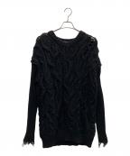 JUNYA WATANABE COMME des GARCONSジュンヤワタナベ コムデギャルソン）の古着「クラッシュデザインセーター」｜ブラック