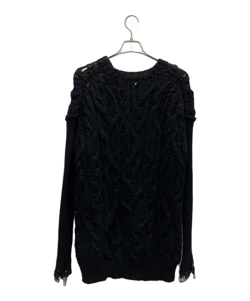 JUNYA WATANABE COMME des GARCONS（ジュンヤワタナベ コムデギャルソン）JUNYA WATANABE COMME des GARCONS ((ジュンヤワタナベ コムデギャルソン) クラッシュデザインセーター ブラック サイズ:Mの古着・服飾アイテム