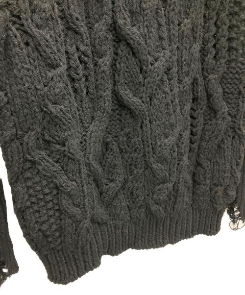 JUNYA WATANABE COMME des GARCONS（ジュンヤワタナベ コムデギャルソン）JUNYA WATANABE COMME des GARCONS ((ジュンヤワタナベ コムデギャルソン) クラッシュデザインセーター ブラック サイズ:Mの古着・服飾アイテム