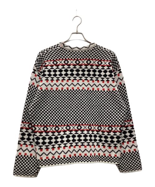 stussy（ステューシー）stussy (ステューシー) NOMA t.d. (ノーマティーディー) JACQUARD CREW KNIT ホワイト×ブラック×レッド サイズ:SIZE Sの古着・服飾アイテム