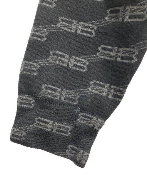 BALENCIAGA（バレンシアガ）BALENCIAGA (バレンシアガ) BB Monogram Sweater Nero 23SS ブラック×グレー サイズ:SIZE Mの古着・服飾アイテム