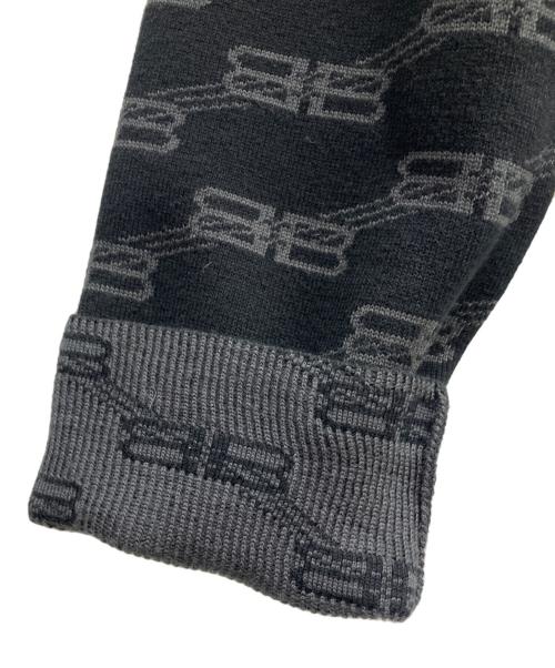 BALENCIAGA（バレンシアガ）BALENCIAGA (バレンシアガ) BB Monogram Sweater Nero 23SS ブラック×グレー サイズ:SIZE Mの古着・服飾アイテム