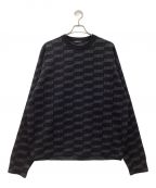 BALENCIAGAバレンシアガ）の古着「BB Monogram Sweater Nero 23SS」｜ブラック×グレー