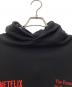中古・古着 THE ENNOY PROFESSIONAL (ザ エンノイ プロフェッショナル) Netflix (ネットフリックス) ロゴ刺繍プルオーバーパーカー 23AW ブラック サイズ:SIZE XL：20000円
