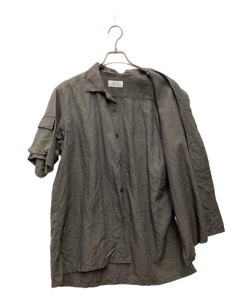 riprap（リップラップ）riprap (リップラップ) セミオープンカラー ショートスリーブシャツ グレー サイズ:SIZE Lの古着・服飾アイテム