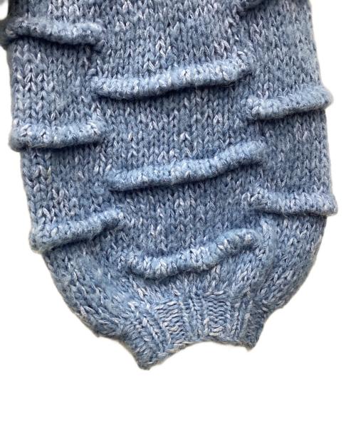 LEINWANDE（ラインヴァンド）LEINWANDE (ラインヴァンド) mamas patchwork cardigan スカイブルー サイズ:SIZE Freeの古着・服飾アイテム