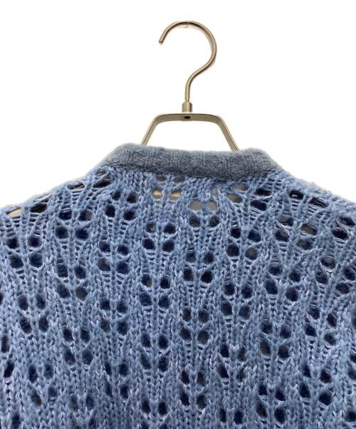 LEINWANDE（ラインヴァンド）LEINWANDE (ラインヴァンド) mamas patchwork cardigan スカイブルー サイズ:SIZE Freeの古着・服飾アイテム