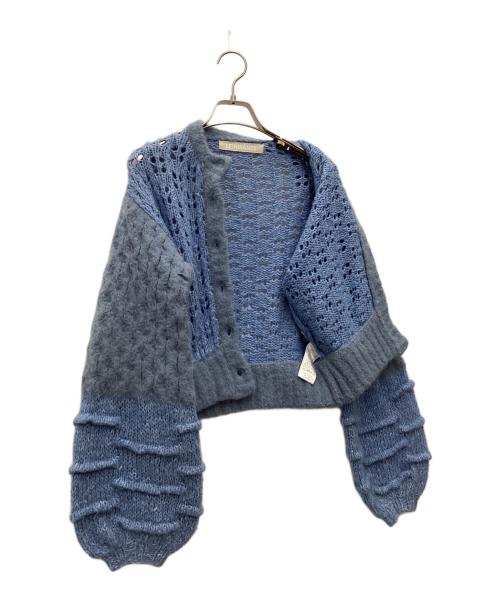 LEINWANDE（ラインヴァンド）LEINWANDE (ラインヴァンド) mamas patchwork cardigan スカイブルー サイズ:SIZE Freeの古着・服飾アイテム
