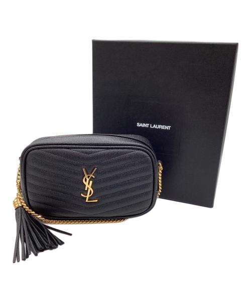 Saint Laurent Paris（サンローランパリ）Saint Laurent Paris (サンローランパリ) ミニバッグルー チェーンショルダーバッグ ブラック×ゴールドの古着・服飾アイテム