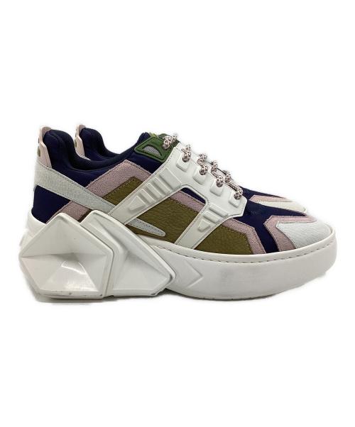 HIDE&JACK（ハイドアンドジャック）HIDE&JACK (ハイドアンドジャック) スニーカー ホワイト×ネイビー サイズ:SIZE 36の古着・服飾アイテム