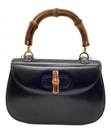 GUCCI（グッチ）の古着「2WAYレザーバッグ　バンブー」｜ブラック