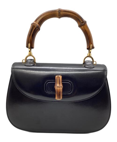 GUCCI（グッチ）GUCCI (グッチ) 2WAYレザーバッグ　バンブー ブラックの古着・服飾アイテム