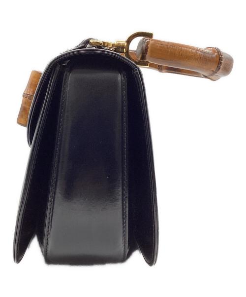 GUCCI（グッチ）GUCCI (グッチ) 2WAYレザーバッグ　バンブー ブラックの古着・服飾アイテム