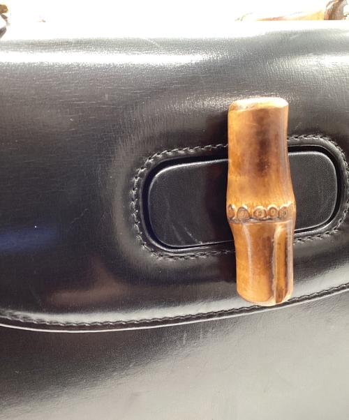 GUCCI（グッチ）GUCCI (グッチ) 2WAYレザーバッグ　バンブー ブラックの古着・服飾アイテム