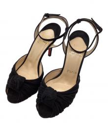 Christian Louboutin（クリスチャン・ルブタン）の古着「アンクルストラップパンプス オープントゥ」｜ブラック