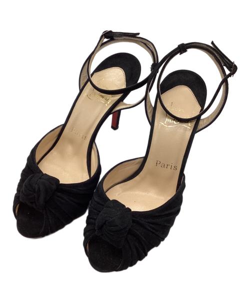 Christian Louboutin（クリスチャン・ルブタン）Christian Louboutin (クリスチャン・ルブタン) アンクルストラップパンプス オープントゥ ブラック サイズ:SIZE 36の古着・服飾アイテム