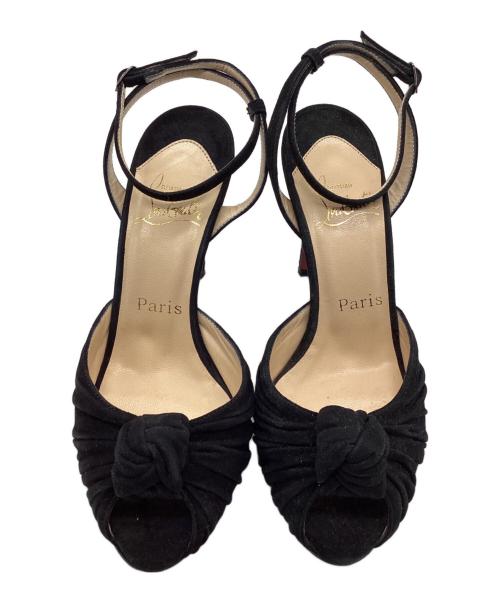 Christian Louboutin（クリスチャン・ルブタン）Christian Louboutin (クリスチャン・ルブタン) アンクルストラップパンプス オープントゥ ブラック サイズ:SIZE 36の古着・服飾アイテム