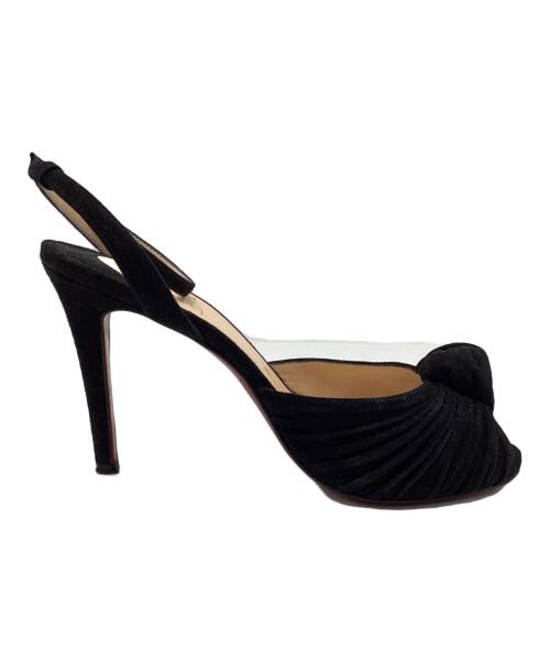 Christian Louboutin（クリスチャン・ルブタン）Christian Louboutin (クリスチャン・ルブタン) アンクルストラップパンプス オープントゥ ブラック サイズ:SIZE 36の古着・服飾アイテム