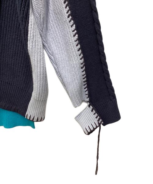 MAISON SPECIAL（メゾンスペシャル）MAISON SPECIAL (メゾンスペシャル) ニットカーディガン ブルー×ネイビー サイズ:Sの古着・服飾アイテム