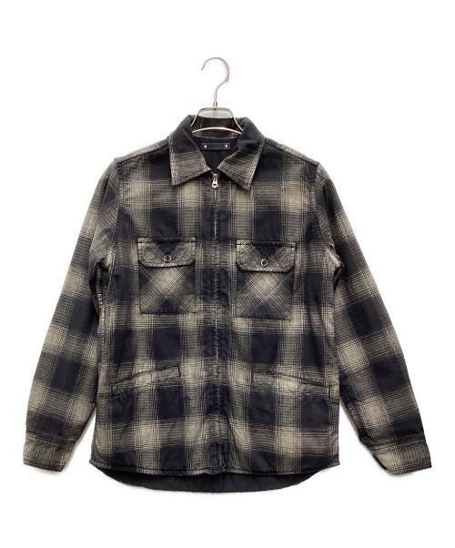 MINEDENIM（マインデニム）MINEDENIM (マインデニム) V.Check Flannel Work SH ブラック サイズ:Sの古着・服飾アイテム