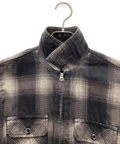 MINEDENIM（マインデニム）MINEDENIM (マインデニム) V.Check Flannel Work SH ブラック サイズ:Sの古着・服飾アイテム