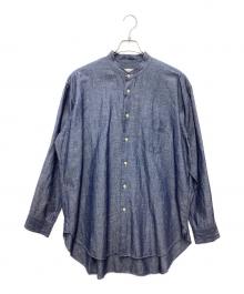 WEWILL（ウィーウィル）の古着「バンドカラーシャツ」｜ネイビー