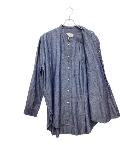WEWILL（ウィーウィル）WEWILL (ウィーウィル) バンドカラーシャツ ネイビー サイズ:SIZE ３の古着・服飾アイテム