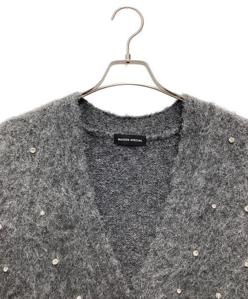 MAISON SPECIAL（メゾンスペシャル）MAISON SPECIAL (メゾンスペシャル) Sparkling Bijou Knit Cardigan グレー サイズ:SIZE Freeの古着・服飾アイテム