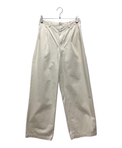 Gymphlex（ジムフレックス）Gymphlex (ジムフレックス) コットンチノ 2タック イージーパンツ ホワイト サイズ:SIZE Sの古着・服飾アイテム