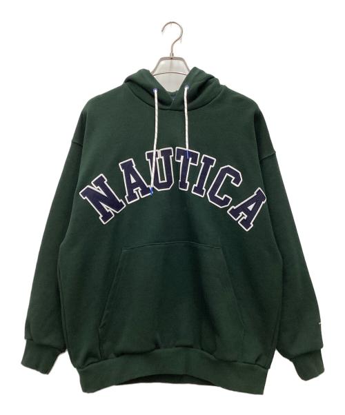 NAUTICA（ノーティカ）NAUTICA (ノーティカ) Arch Logo Sweat Hoodie プルオーバーパーカー グリーン サイズ:SIZE Mの古着・服飾アイテム