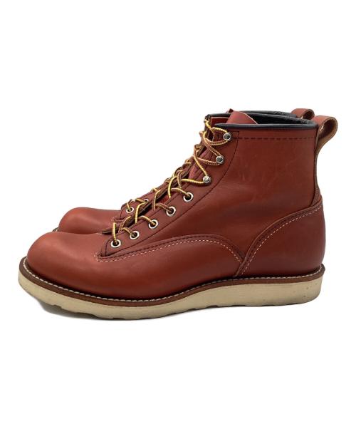 RED WING（レッドウィング）RED WING (レッドウィング) レザーブーツ ラインマン ブラウン サイズ:SIZE 26.5cmの古着・服飾アイテム