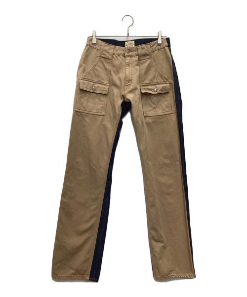 KOJIMA GENES（コジマジーンズ）KOJIMA GENES (コジマジーンズ) デニムペインターパンツ インディゴ×ベージュ サイズ:SIZE 81cm (W32)の古着・服飾アイテム