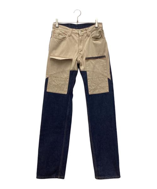 KOJIMA GENES（コジマジーンズ）KOJIMA GENES (コジマジーンズ) デニムペインターパンツ インディゴ×ベージュ サイズ:SIZE 32の古着・服飾アイテム