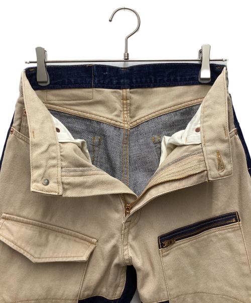 KOJIMA GENES（コジマジーンズ）KOJIMA GENES (コジマジーンズ) デニムペインターパンツ インディゴ×ベージュ サイズ:SIZE 32の古着・服飾アイテム