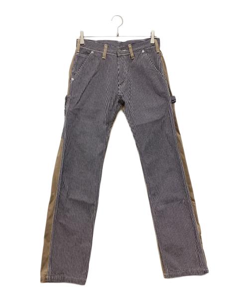KOJIMA GENES（コジマジーンズ）KOJIMA GENES (コジマジーンズ) ペインターパンツ ストライプ ベージュ サイズ:SIZE 81cm (W32)の古着・服飾アイテム